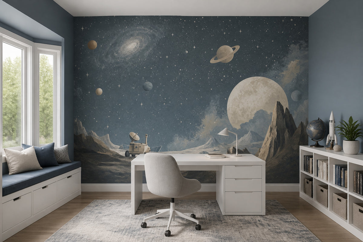 Space Rover Wallpaper Dark Space Starry Sky Wall Mural