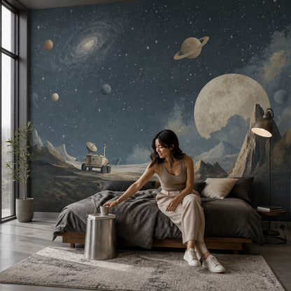 Space Rover Wallpaper Dark Space Starry Sky Wall Mural
