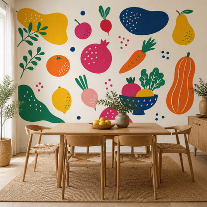 Fruit Wallpaper Vegetables Botanical Removable Wall Decor