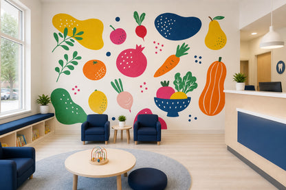 Fruit Wallpaper Vegetables Botanical Removable Wall Decor