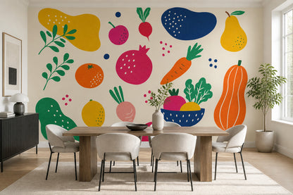 Fruit Wallpaper Vegetables Botanical Removable Wall Decor