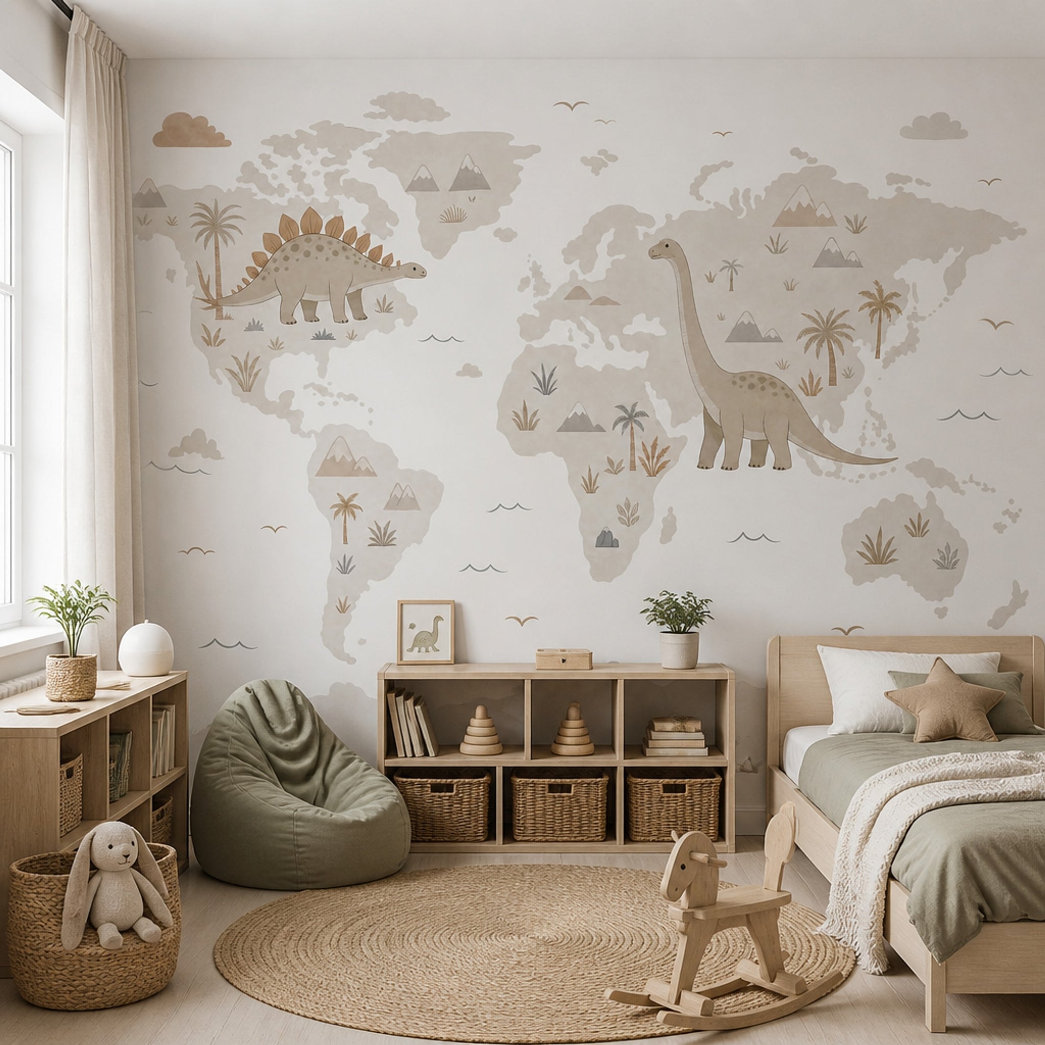 World Map Wallpaper Atlas Removable Geography Wall Decor