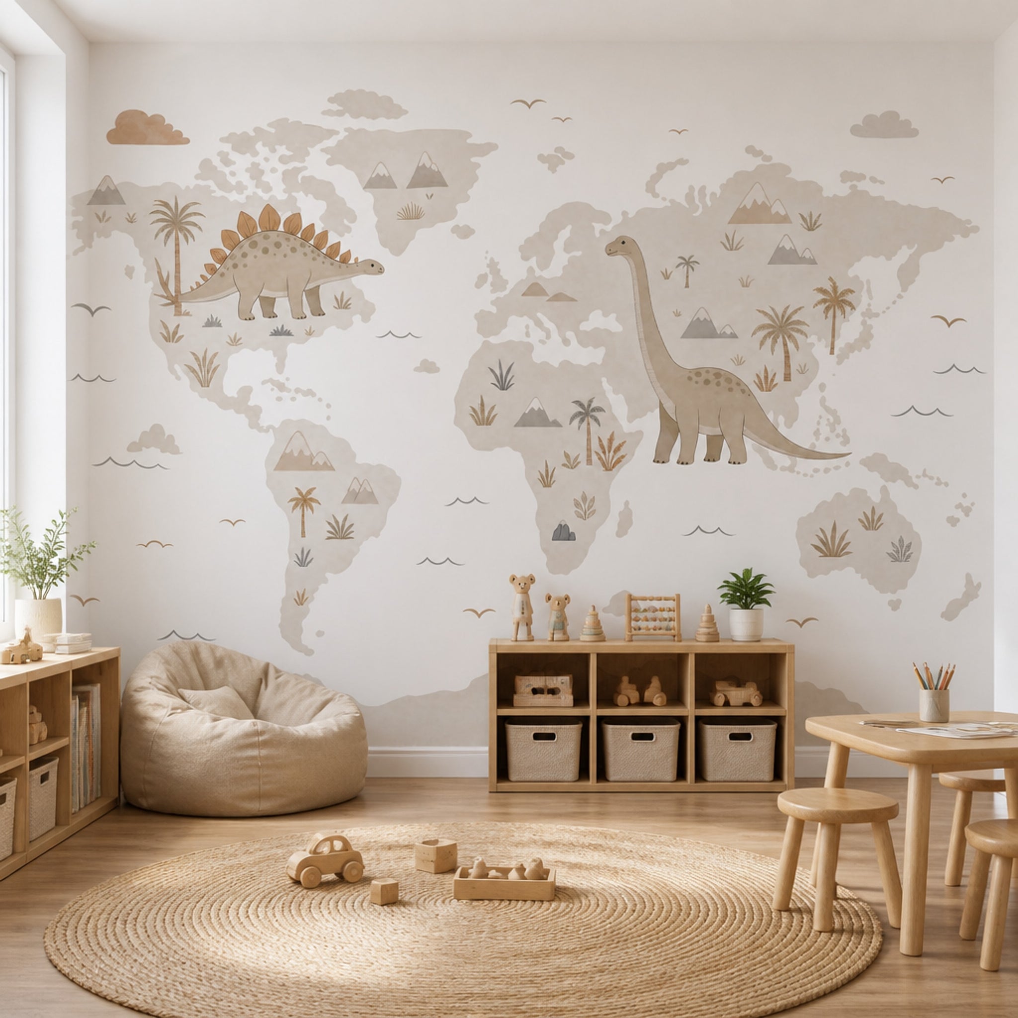 World Map Wallpaper Atlas Removable Geography Wall Decor