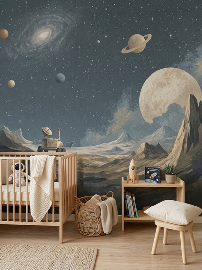 Space Rover Wallpaper Dark Space Starry Sky Wall Mural