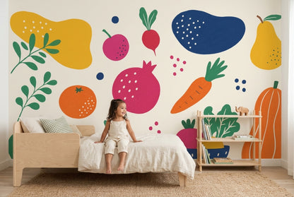 Fruit Wallpaper Vegetables Botanical Removable Wall Decor