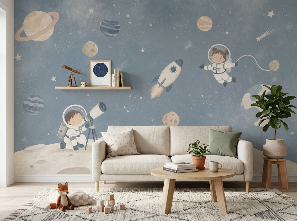 Floating In Space Wallpaper Outer Space Removable Kids Room Wall Decor
