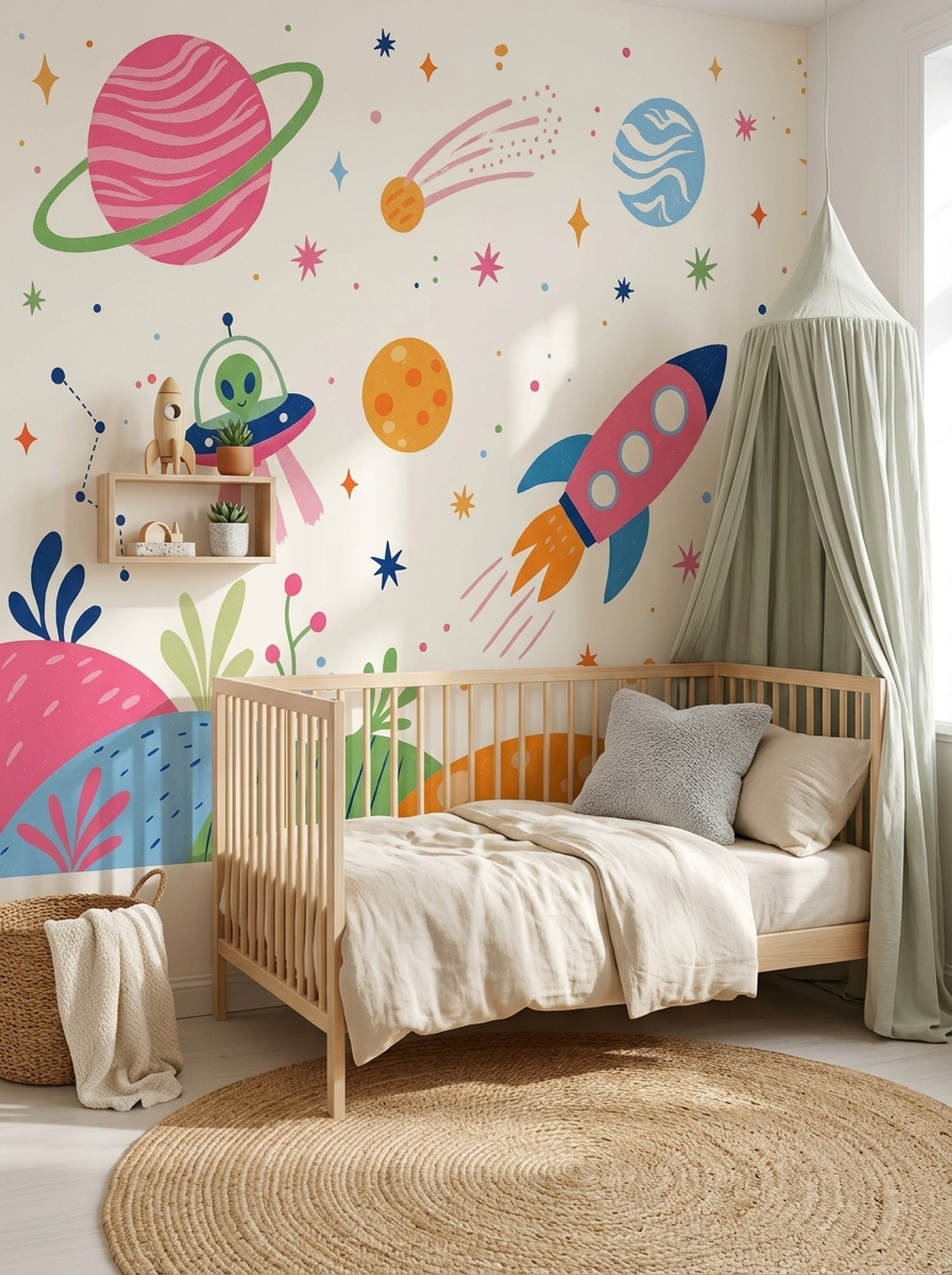 Kids Wallpaper Space Planets Wall Mural