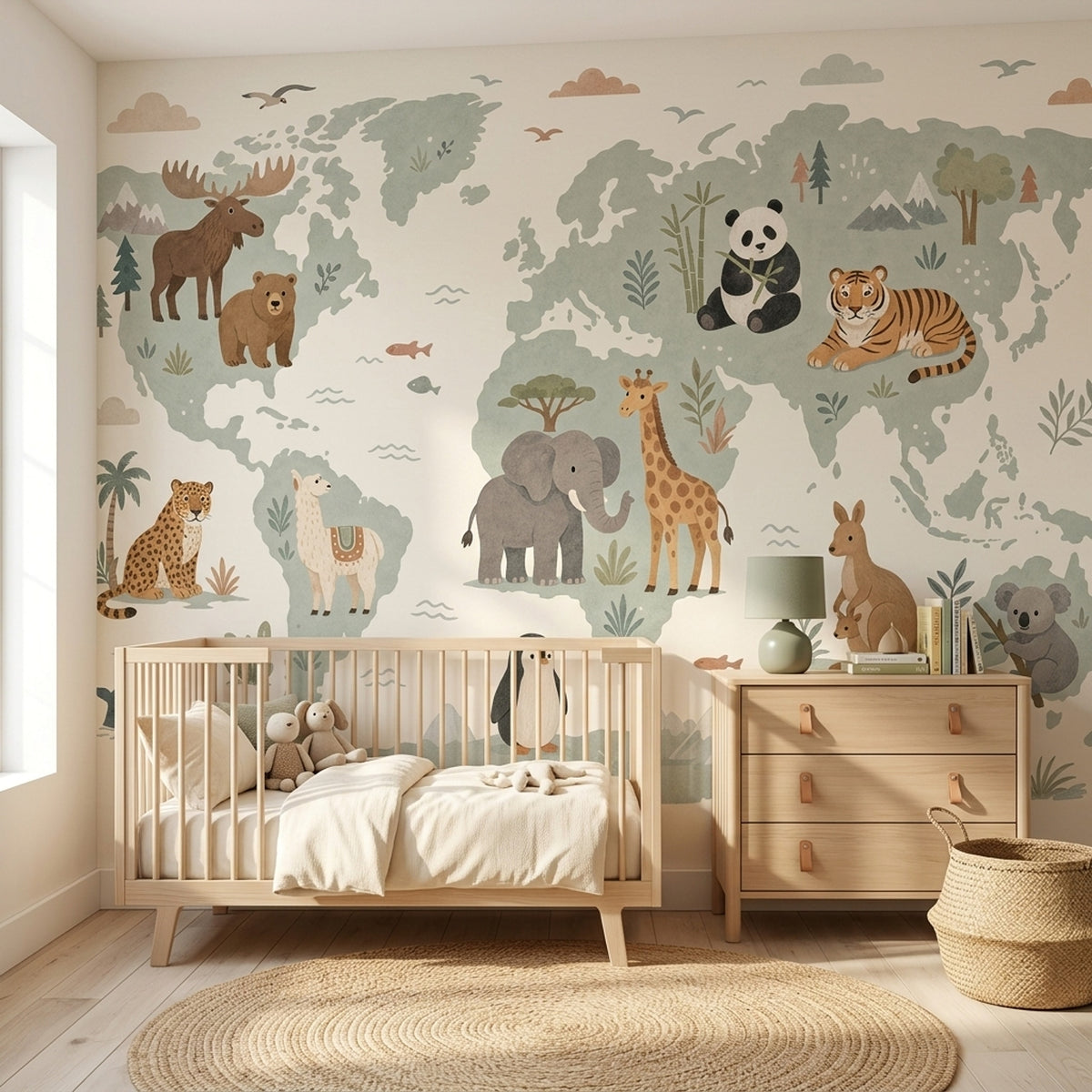 World Map Wallpaper Global Map Kids Map Wall Mural