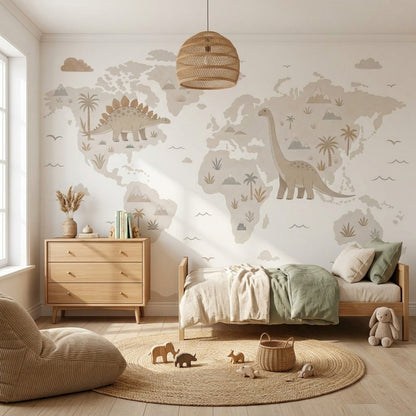World Map Wallpaper Atlas Removable Geography Wall Decor