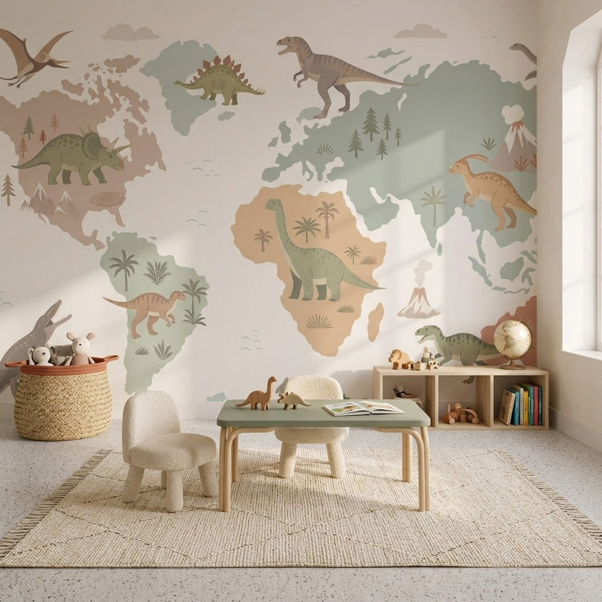Dinosaur Map Wallpaper World Map Map World Wall Mural