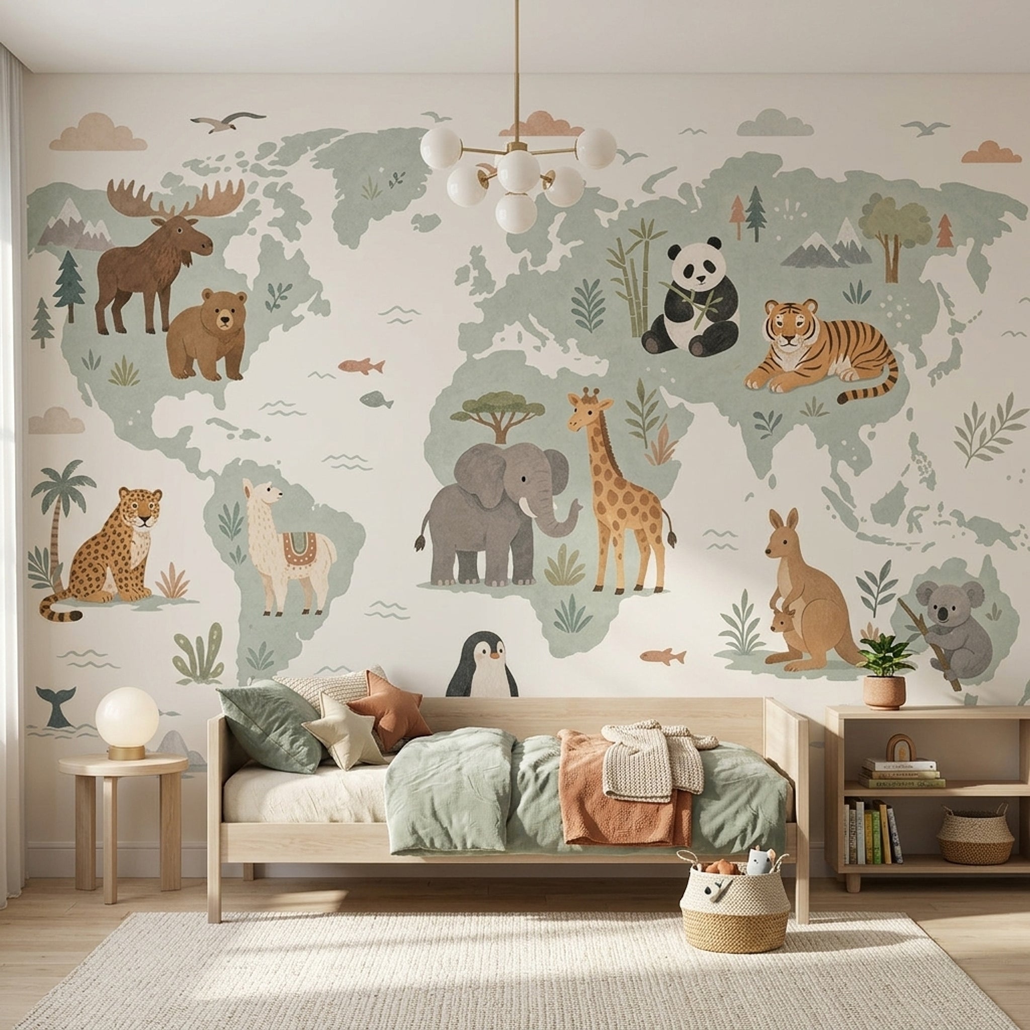 World Map Wallpaper Global Map Kids Map Wall Mural