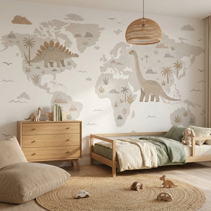 World Map Wallpaper Atlas Removable Geography Wall Decor