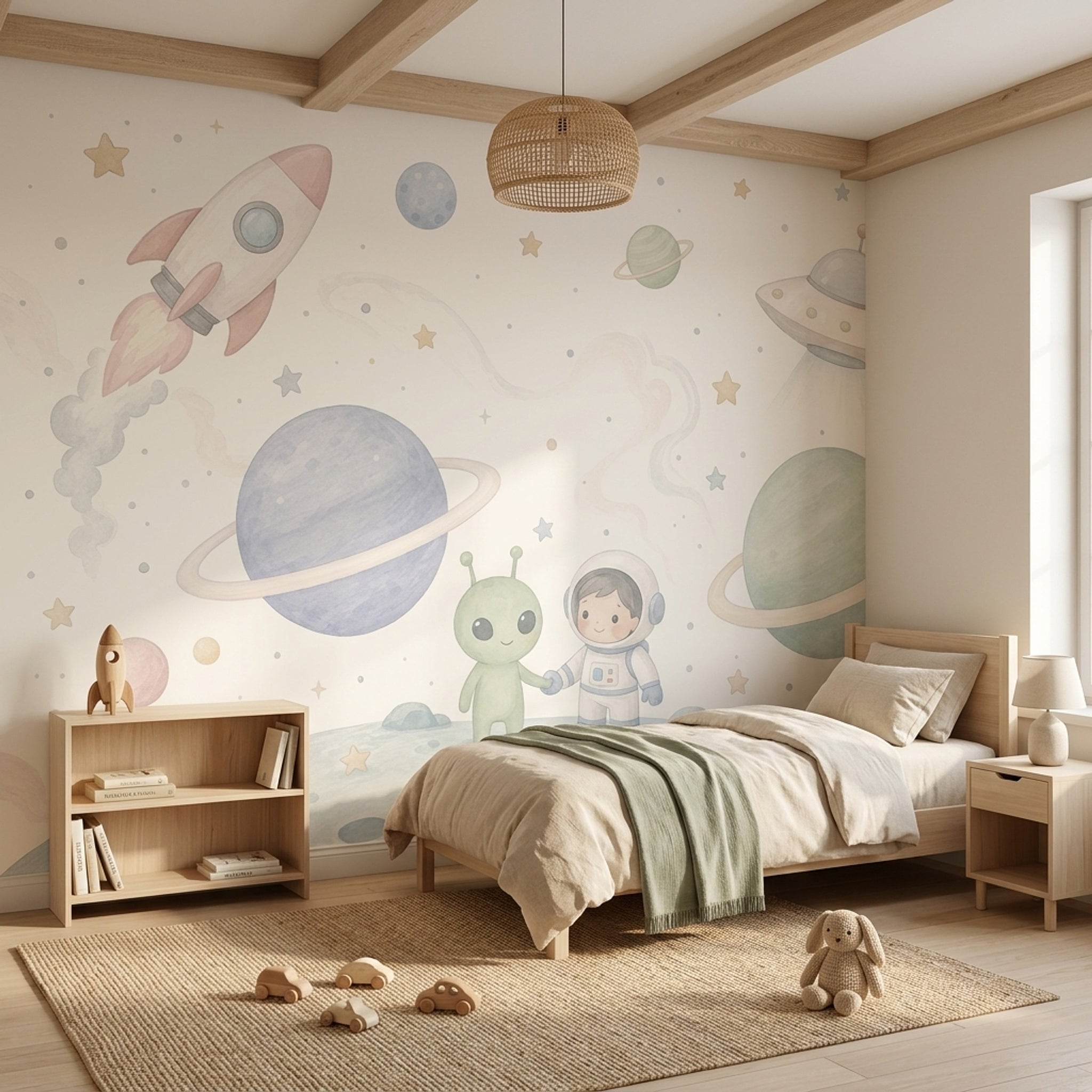Watercolor Texture Wallpaper Holding Hands Kids Wall Mural