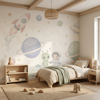 Watercolor Texture Wallpaper Holding Hands Kids Wall Mural