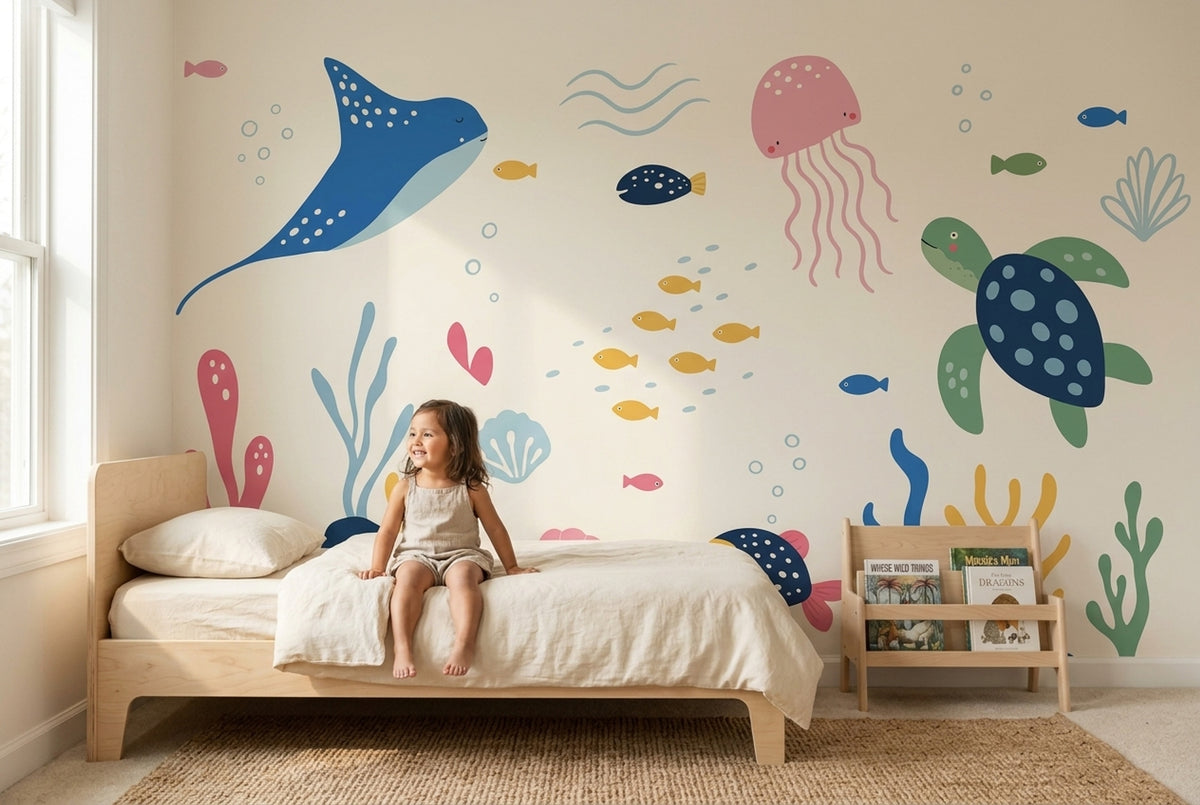 Underwater Wallpaper Ocean Removable Sea Animals Wall Decor