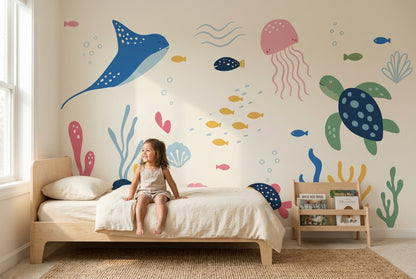 Underwater Wallpaper Ocean Removable Sea Animals Wall Decor