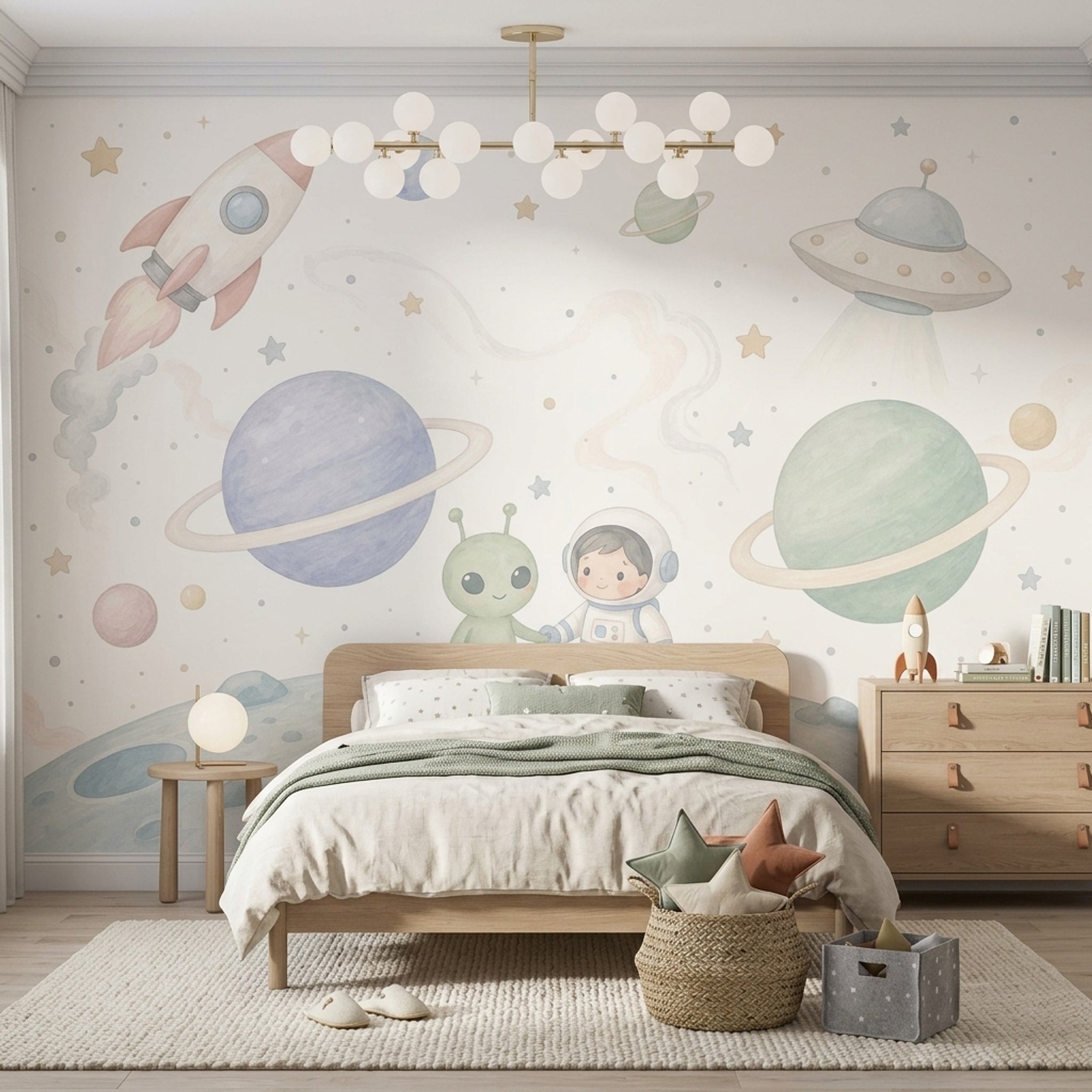 Watercolor Texture Wallpaper Holding Hands Kids Wall Mural