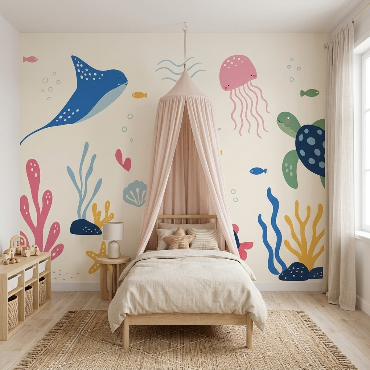Underwater Wallpaper Ocean Removable Sea Animals Wall Decor