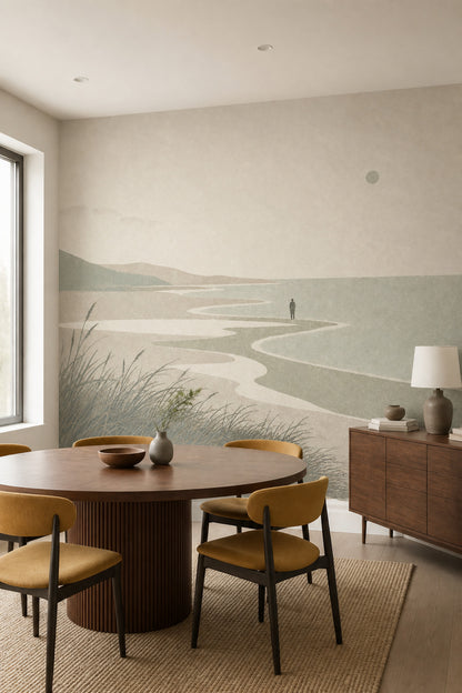 Coastal Landscape Wallpaper Beach Removable Shoreline Wall Decor