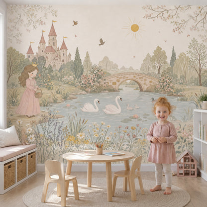 Fairy Tale Wallpaper Princess Removable Castle Wall Decor