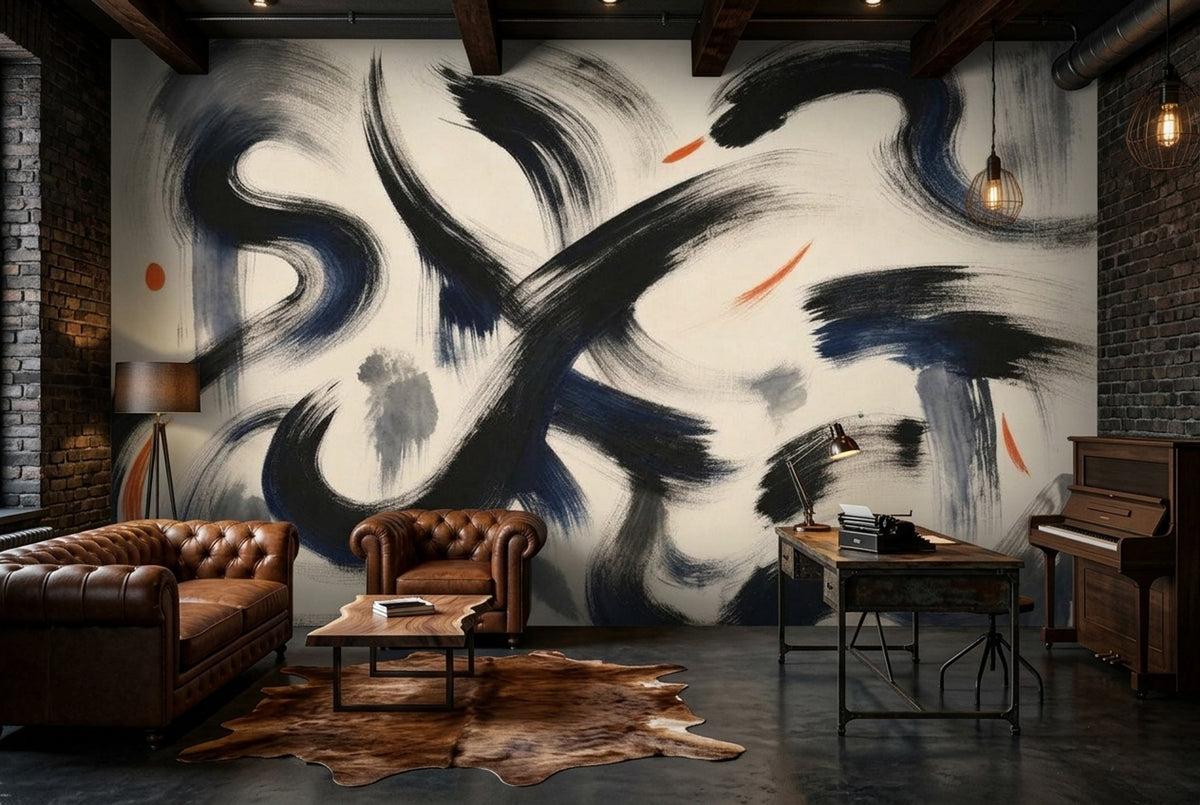 Brushstroke Wallpaper Gestural Modern Wall Mural
