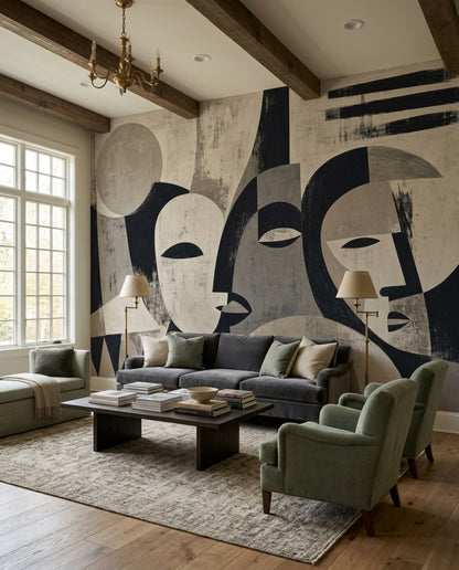 Mid Century Modern Wallpaper Retro Mid Century Modern Removable Wall Decor
