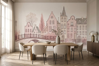 Dutch Canal Wallpaper Amsterdam Removable European Cityscape Wall Decor