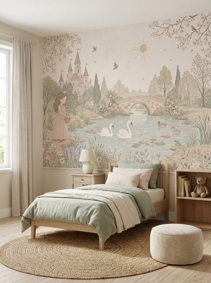 Fairy Tale Wallpaper Princess Removable Castle Wall Decor