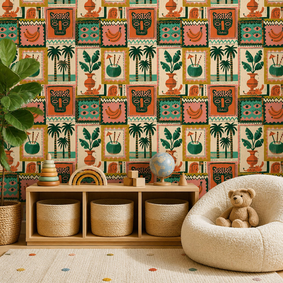 Tropical Wallpaper Bohemian Jungle Decorative Mural