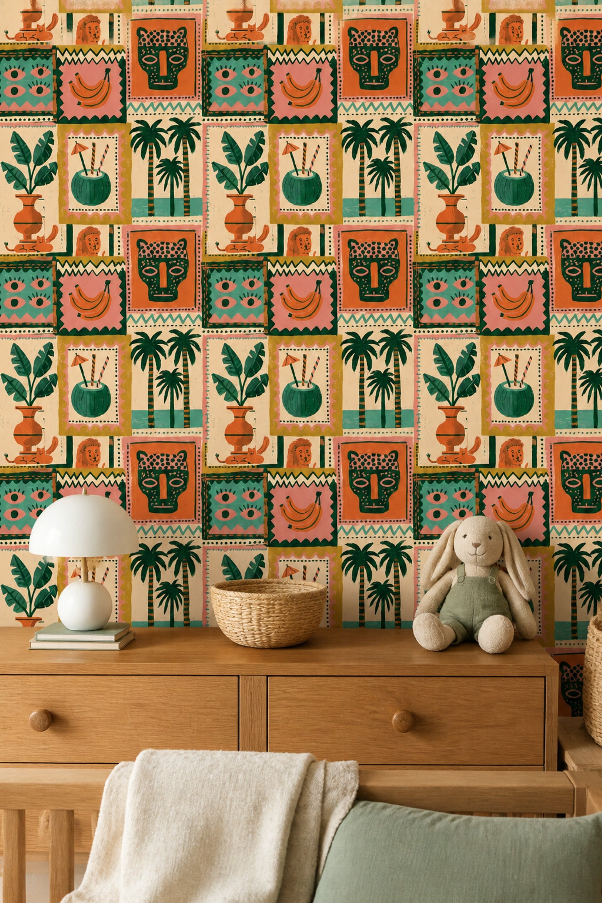Tropical Wallpaper Bohemian Jungle Decorative Mural