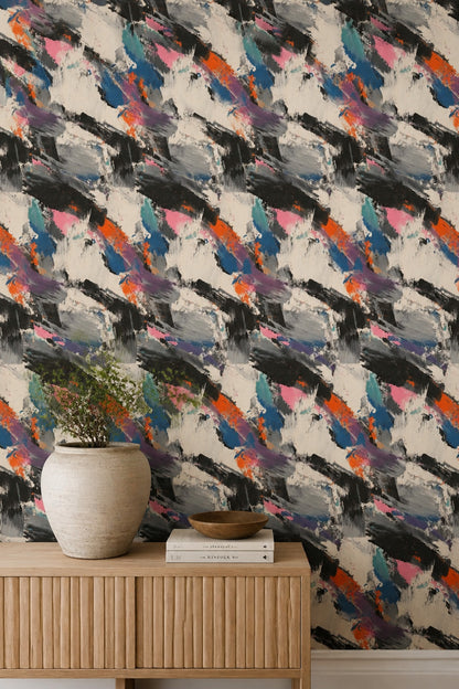 Abstract Wallpaper Painterly Textured Removable Wall Decor