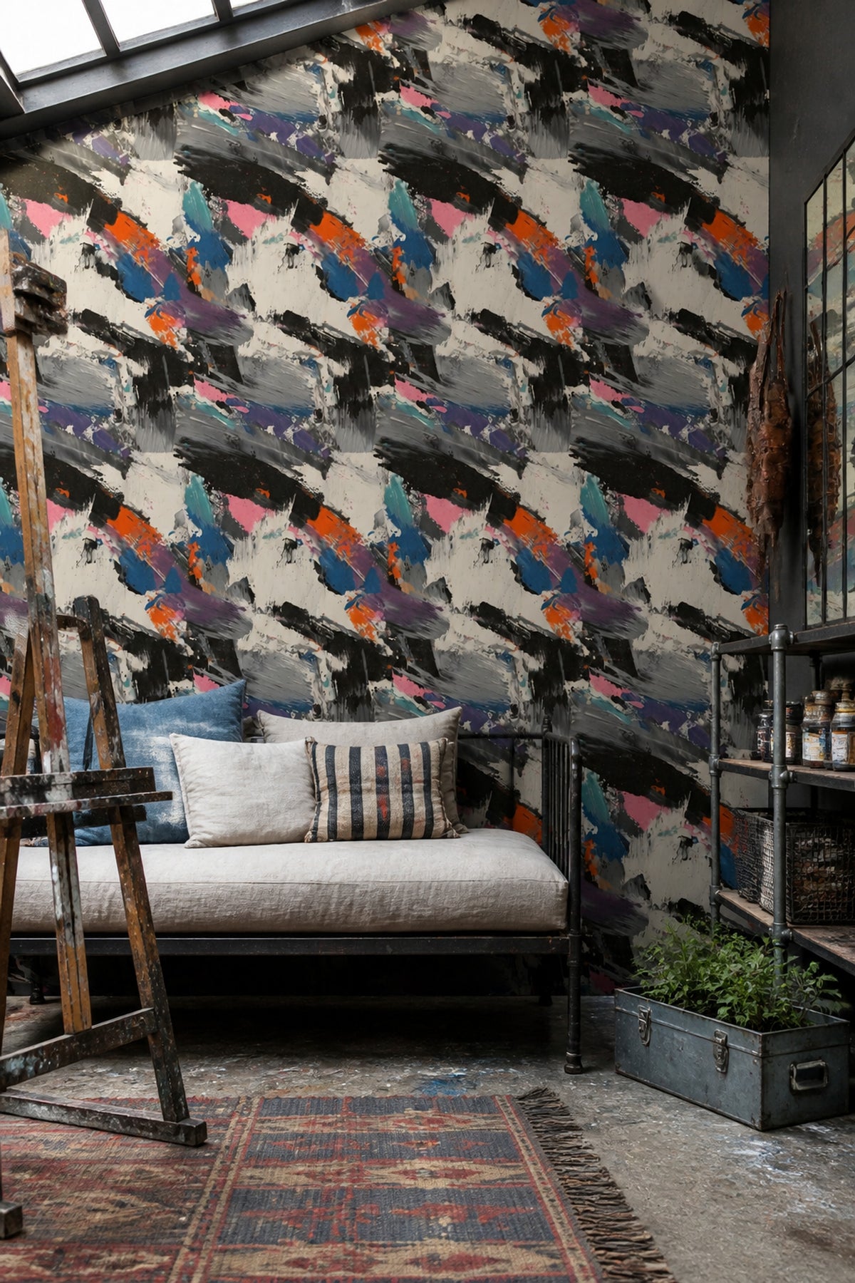 Abstract Wallpaper Painterly Textured Removable Wall Decor