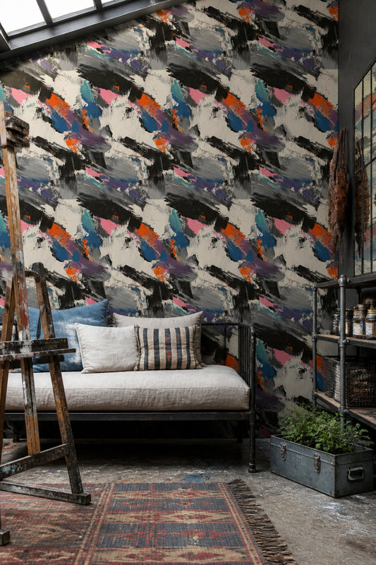 Abstract Wallpaper Painterly Textured Removable Wall Decor