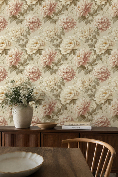Peony Wallpaper Floral Botanical Decorative Mural