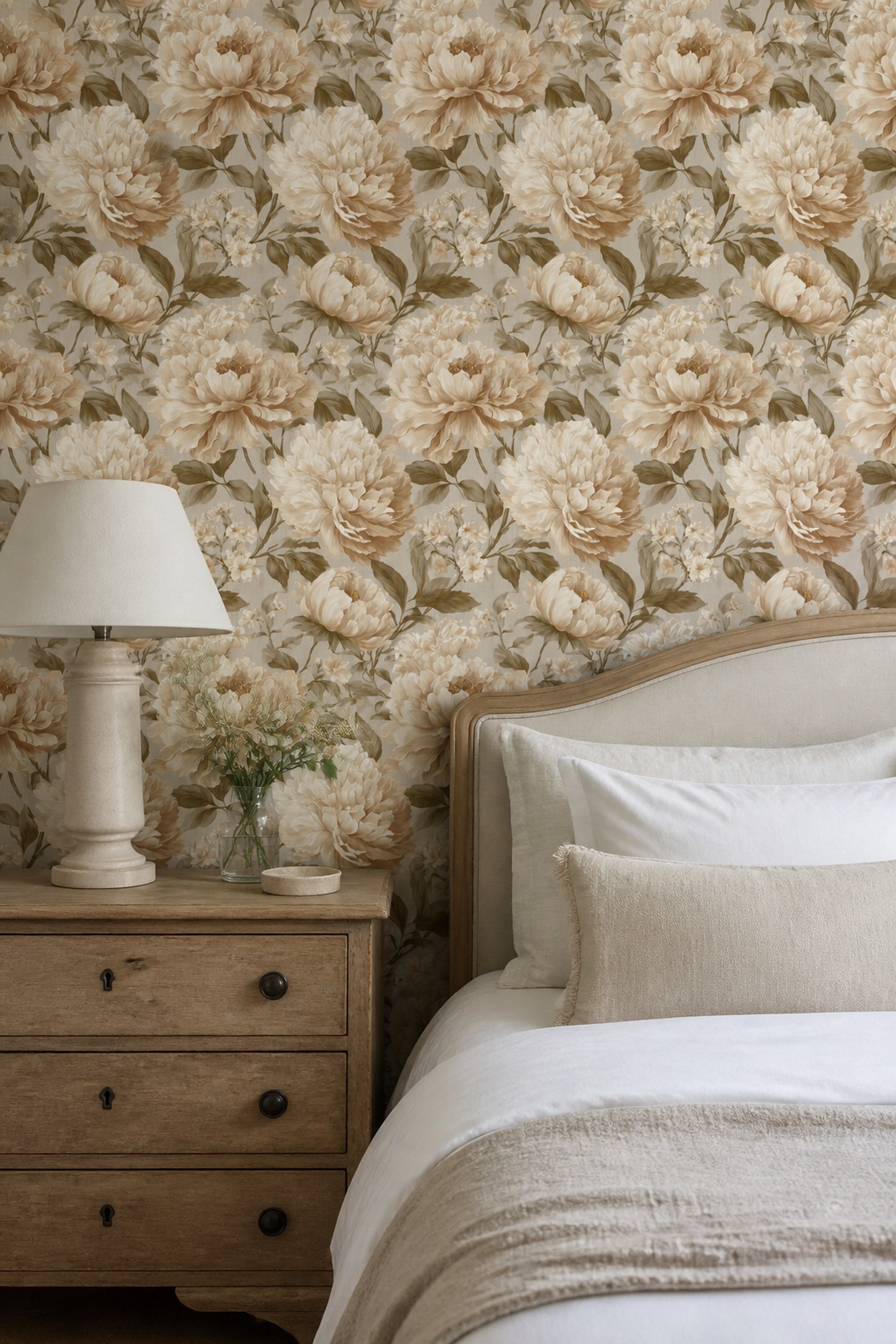 Peony Wallpaper Botanical Removable Vintage Wall Double Roll