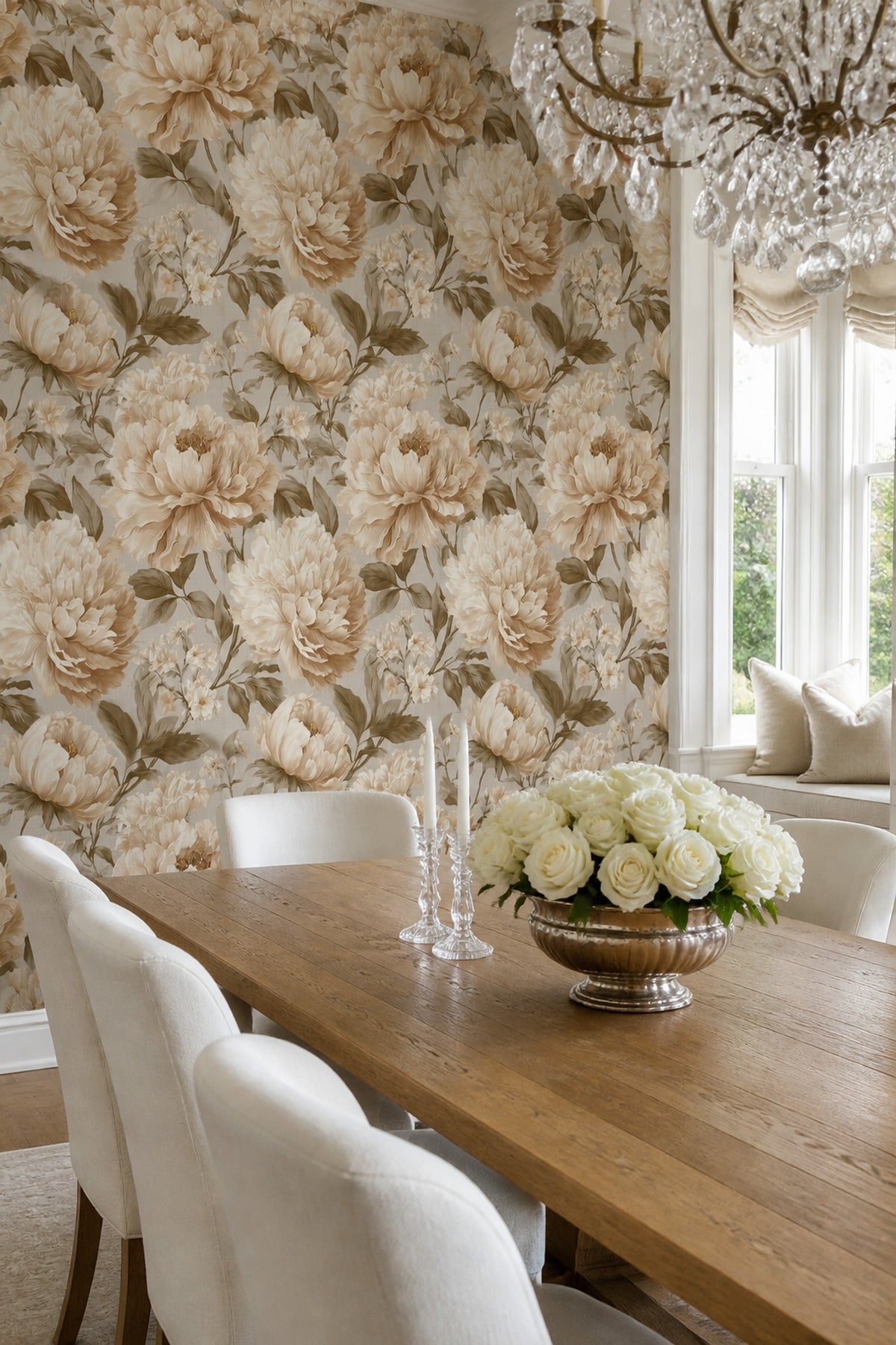 Peony Wallpaper Botanical Removable Vintage Wall Double Roll