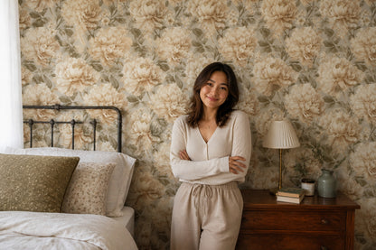 Peony Wallpaper Botanical Removable Vintage Wall Double Roll