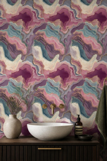 Marble Wallpaper Abstract Pink Decorative Mural