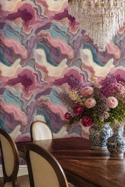 Marble Wallpaper Abstract Pink Decorative Mural
