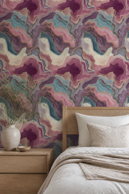 Marble Wallpaper Abstract Pink Decorative Mural