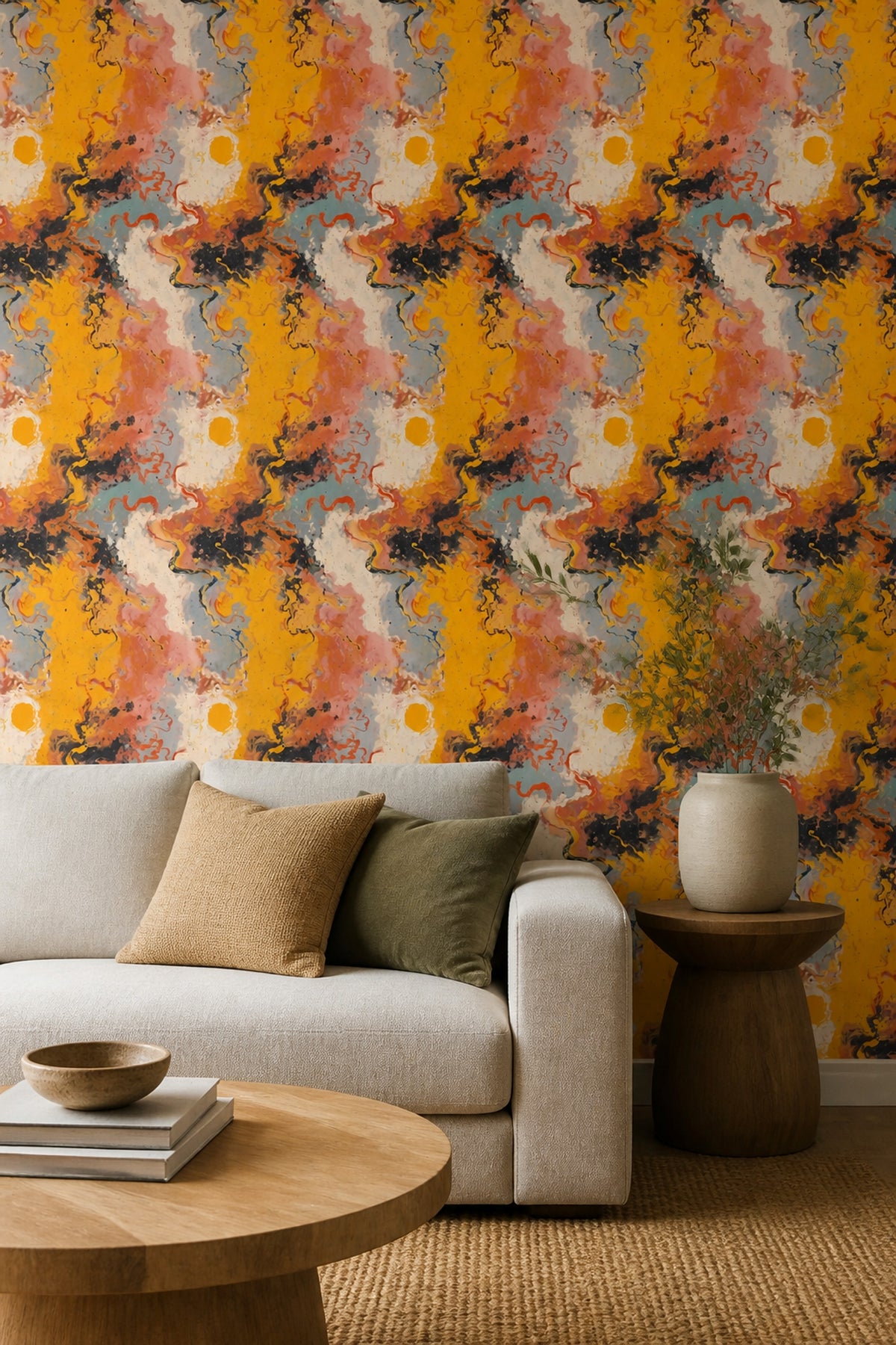 Fluid Art Wallpaper Marbled Removable Modern Wall Double Roll