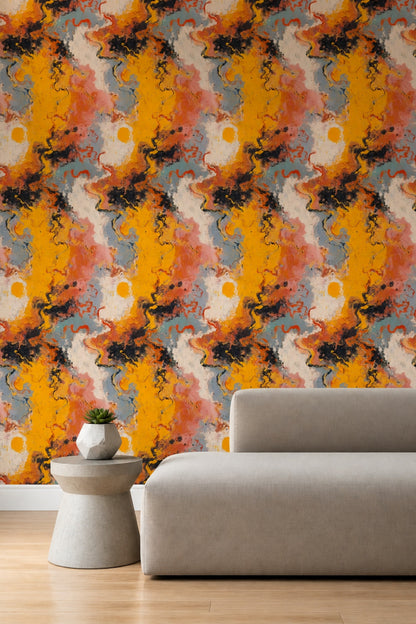 Fluid Art Wallpaper Marbled Removable Modern Wall Double Roll