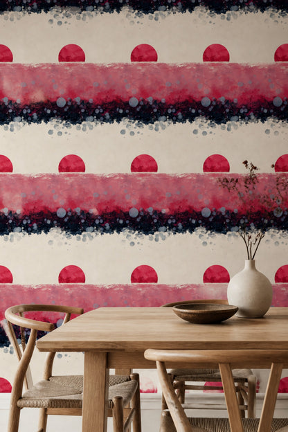 Abstract Wallpaper Geometric Circles Removable Wall Decor