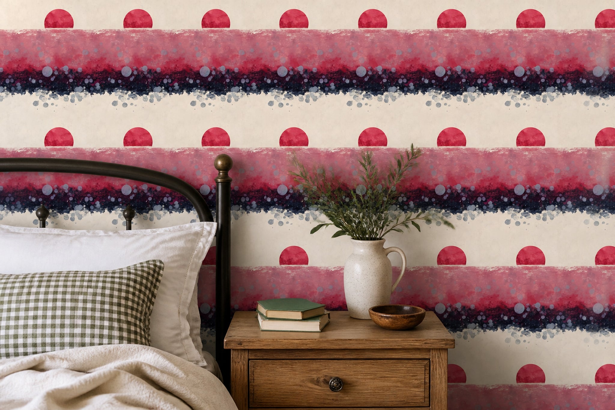 Abstract Wallpaper Geometric Circles Removable Wall Decor