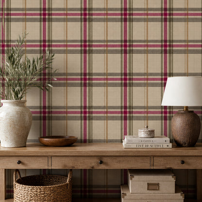Plaid Wallpaper Tartan Woven Texture Decorative Mural