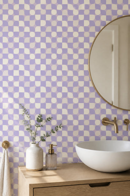 Abstract Pattern Wallpaper Geometric Blocks Pastel Decorative Mural