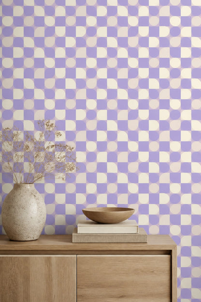 Abstract Pattern Wallpaper Geometric Blocks Pastel Decorative Mural