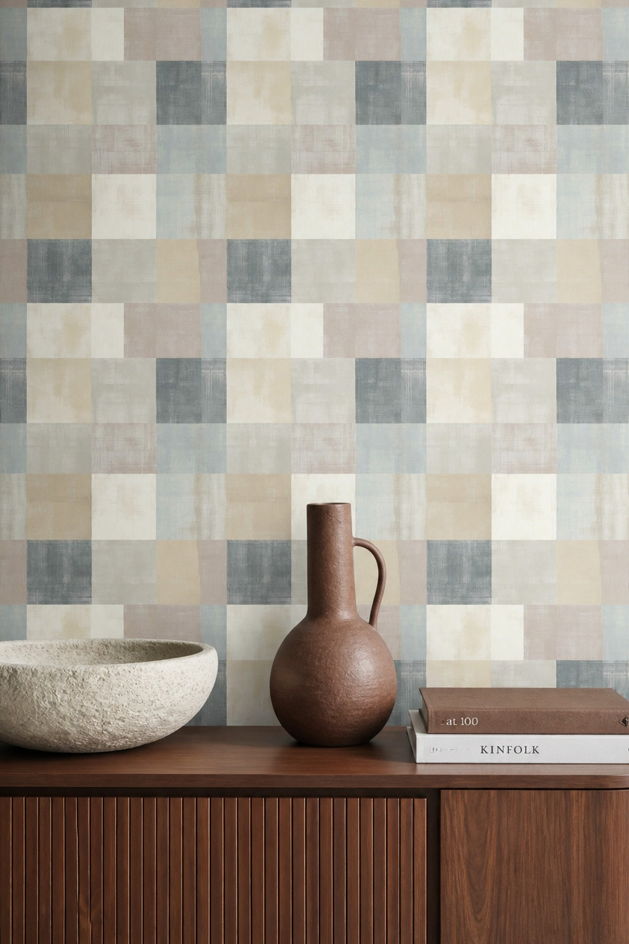 Geometric Wallpaper Abstract Removable Rectangles Wall Double Roll