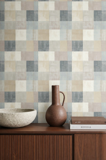 Geometric Wallpaper Abstract Removable Rectangles Wall Double Roll