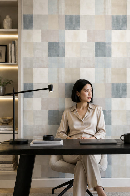 Geometric Wallpaper Abstract Removable Rectangles Wall Double Roll